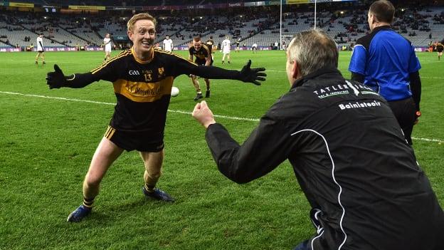Colm Cooper and Pat O Shea celebrate at Croke Park.