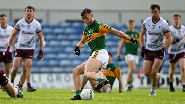 David Clifford of Kerry sells a dummy to the Galway goalkeeper Bernard Power, on the way to scoring his side's fourth goal, and his third, during the Allianz Football League Division 1 South Round 1 match between Kerry and Galway at Austin Stack Park in Tralee, Kerry. 