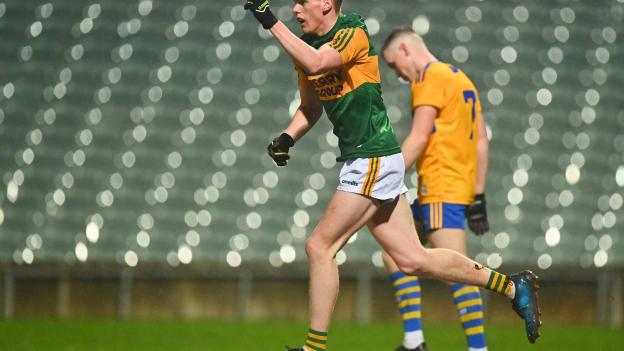 Kerry's Cian McMahon celebrates at the LIT Gaelic Grounds.