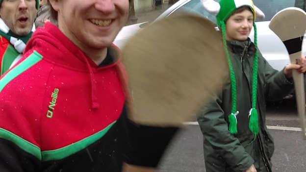 Benjamin Grobman pictured with fellow Vienna Gaels club-members taking part in a St. Patrick's Day parade in the Austrian capital. 
