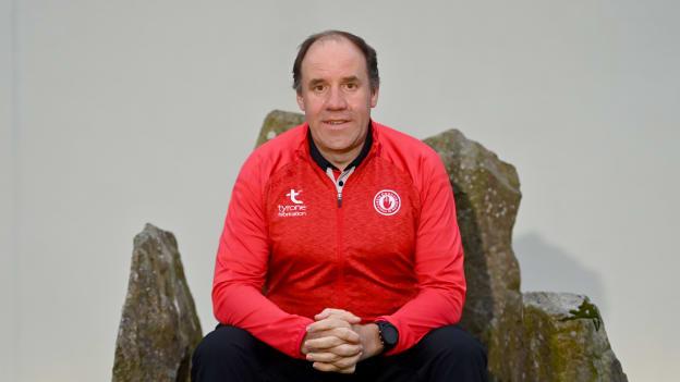 Tyrone joint-manager Feargal Logan poses for a portrait during a Tyrone senior football media conference at Tyrone GAA Centre in Garvaghey, Tyrone. 