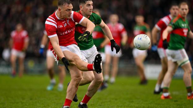 Darragh Roche, East Kerry, and  Darren Houlihan, Mid Kerry, in action during the Kerry SFC Final at Austin Stack Park. Photo by Brendan Moran/Sportsfile