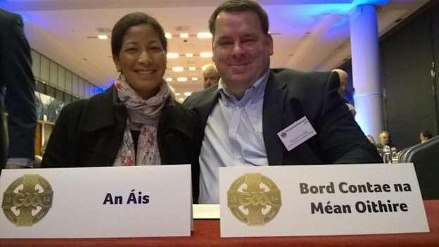 Emily Ward (Asian County Board) and James Kennedy (Middle East County Board) at GAA Congress 2014. 