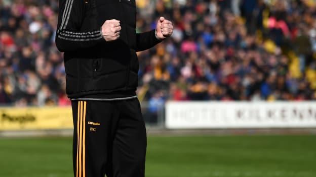 Brian Cody celebrates at Nowlan Park on Sunday.