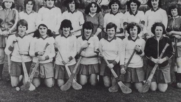 The Athenry team that won the 1977 All-Ireland Senior Camogie Final. Back row(L to R). Ita Gannon, Ann Delaney, Marion Kindregan, Midge Poniard, Breda Coady, Gretta O Brien, Olive Coady, Helen Naughton, Bernie McDonagh.

Front Row. Ann Duane, Noreen Treacy, Mary Daly, Madge Hobbins, Teresa Duane, Ann Morris, Ann Poniard.