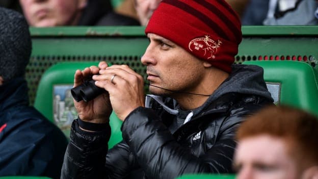 Cork Senior Hurling High Performance Lead Doug Howlett watches on during the 2019 Allianz Hurling League Division 1A Round 4 match between Limerick and Cork at the Gaelic Grounds in Limerick. 