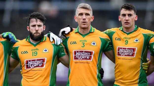 Micheal Lundy, Kieran Fitzgerald, and Ronan Steede pictured before Corofin's AIB All Ireland Club Semi-Final against Nemo Rangers at Cusack Park, Ennis.