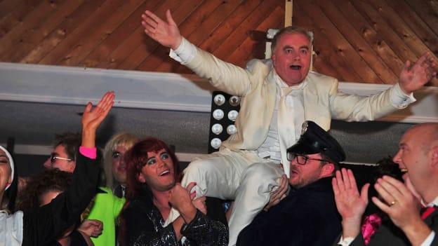 Ciaran Kavanagh, aka Joe Dolan, been carried shoulder high after winning Carrickedmond GAA club's lip-sync battle fundraiser. 