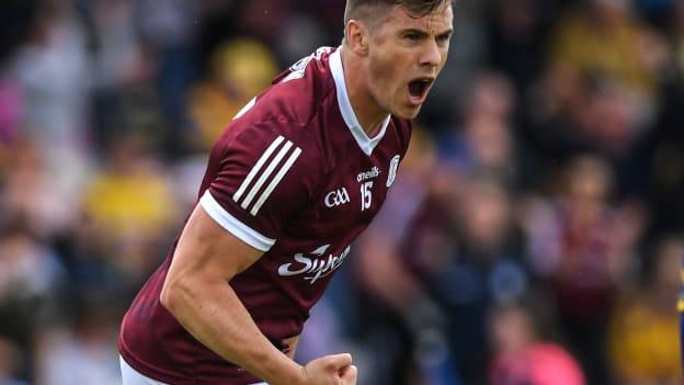 Galway forward Shane Walsh celebrates at Pearse Stadium.