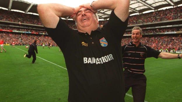Armagh manager, Joe Kernan, reacts to the final whistle in the 2002 All-Ireland SFC Final. 