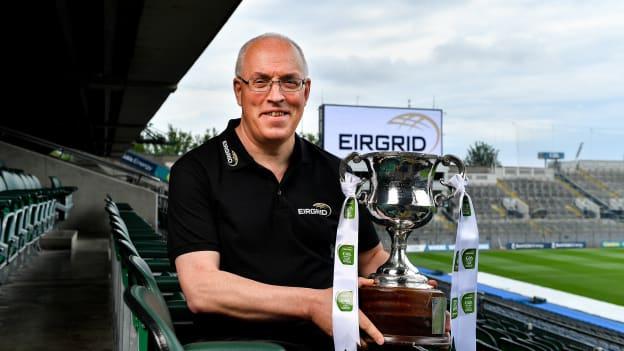 Tom Gray, Under 20 Dublin manager, pictured ahead of the EirGrid Under 20 Football All-Ireland Final this Saturday. EirGrid, the state-owned company that manages and develops Ireland's electricity grid, has partnered with the GAA since 2015 as sponsor of the U20 GAA Football All-Ireland Championship.
