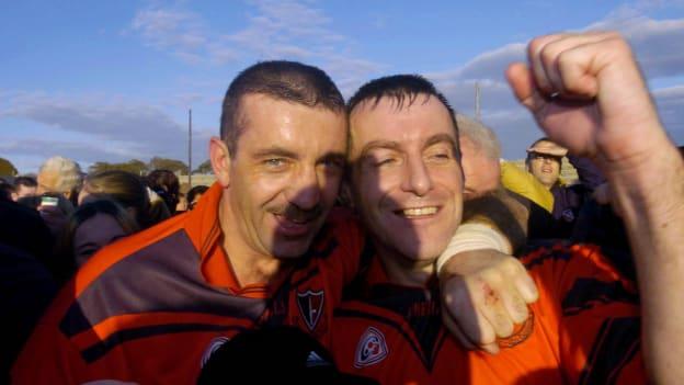 Martin Storey and Liam Dunne celebrate in 2004