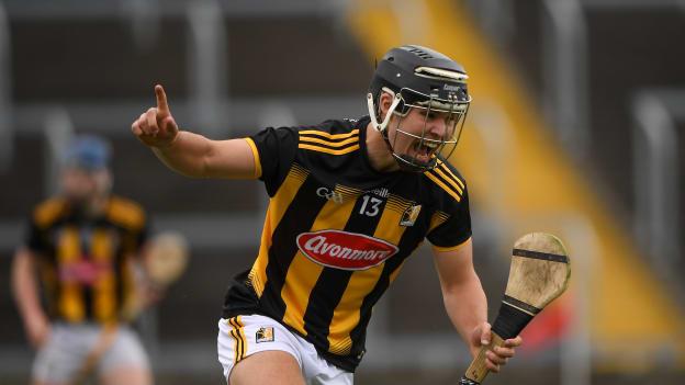 Harry Shine turns to celebrate after crashing in a first half goal for Kilkenny. 