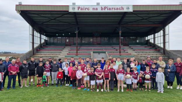 Members of the Galway football panel on a recent visit to Na Piarsiagh.