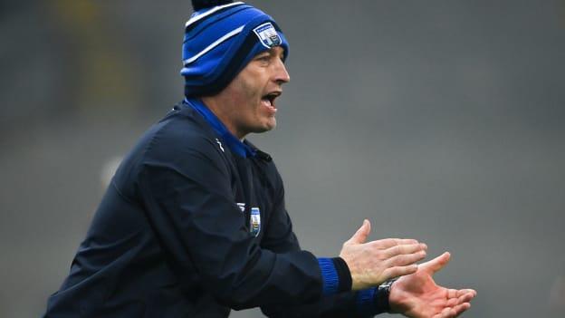 Liam Cahill urges on his Waterford players in the All-Ireland SHC semi-final against Kilkenny. 