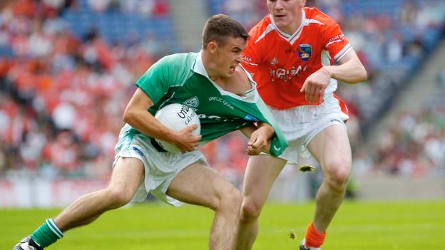 Fermanagh's Mark Little in action against Armagh's Andy Mallon in the 2004 All-Ireland SFC Quarter-Final. 