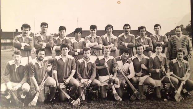 A photo of the Kevins' Hurling team from the 1980s. John Kilkenny is pictured on the far left of the back-row. Beside him is John Treacy, father of current Dublin senior hurlers David and Sean Treacy. 