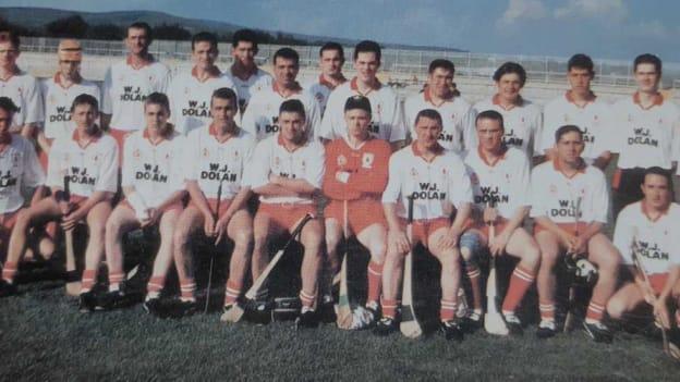 Tyrone senior hurling team from the mid 1990's. Tomas Colton is pictured in the back row, third from left.