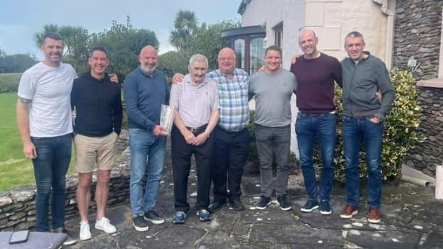 Ronan Sweeney, Anthony Rainbow, Glen Ryan, Michael McCarthy, Eddie McCormack, Dermot Earley, and Johnny Doyle visited Mick O'Dwyer in Waterville last month.