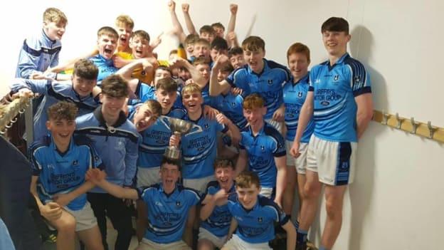 The St. Gerald's College players celebrate after winning the Connacht Junior Football Championship.