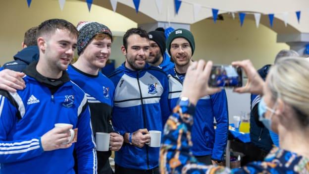 Tooreen players pictured at a coffee morning with supporters last weekend ahead of Saturday's AIB All-Ireland Club Intermediate Hurling Final. 