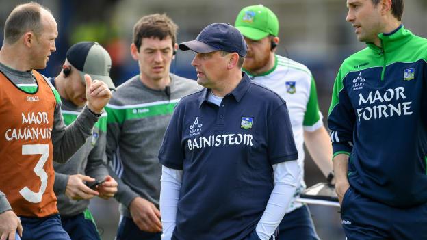 Limerick manager Diarmuid Mullins pictured with his backroom team.