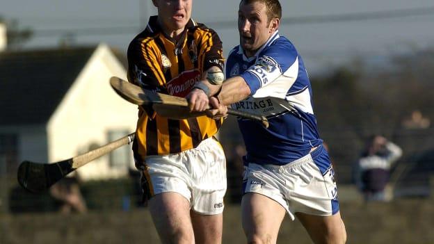 Michael Kavanagh, Kilkenny, and Enda Meagher, Laois, during a 2006 Walsh Cup encounter in Rathdowney.