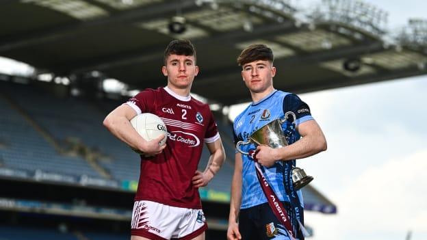 In attendance at the Masita All-Ireland Post Primary Schools Captains Call at Croke Park in Dublin were, from left, Eoin McElholm of Omagh CBS and James Donlon of Summerhill College. 