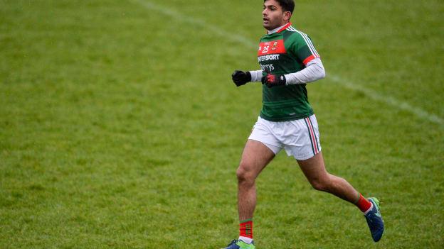 Shairoze Akram featured for Mayo in the 2018 Connacht FBD League.