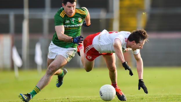 Meath's Donal Keogan in action against Colm Cavanagh of Tyrone.