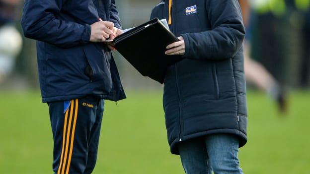 Anthony Cunningham and Valerie Murray, Roscommon GAA secretary, before the 2020 Connacht FBD League Final.