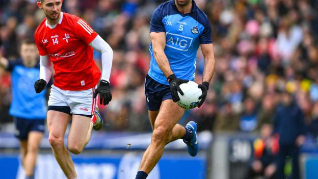 James McCarthy of Dublin in action against Ciarán Downey of Louth during the Allianz Football League Division 2 match between Dublin and Louth at Croke Park in Dublin. 