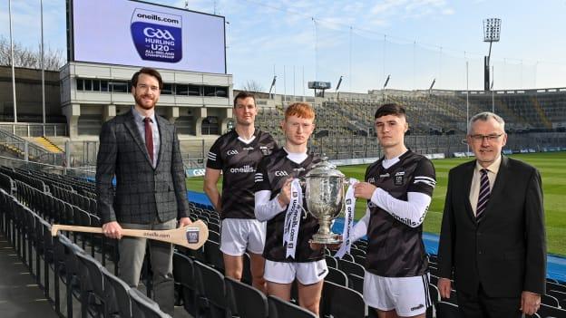 Leading online sportswear retailer oneills.com launch their sponsorship of the oneills.com U20 GAA All Ireland Hurling Championship at Croke Park with Uachtarán Chumann Lúthchleas Gael Larry McCarthy, right, with, from left, James Towell, O'Neills, Tipperary senior hurler Séamus Callanan, Cork U20 Vice-captain Jack Cahalane, and Dublin U20 Vice-captain David Crowe. The sportswear giant has seen significant growth in its eCommerce business over the past two years, with the company serving clubs and customers from Salthill to Sydney.