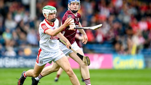 David O'Leary, Cork, and Brian Callanan, Galway, in Electric Ireland MHC action at FBD Semple Stadium. Photo by Stephen Marken/Sportsfile