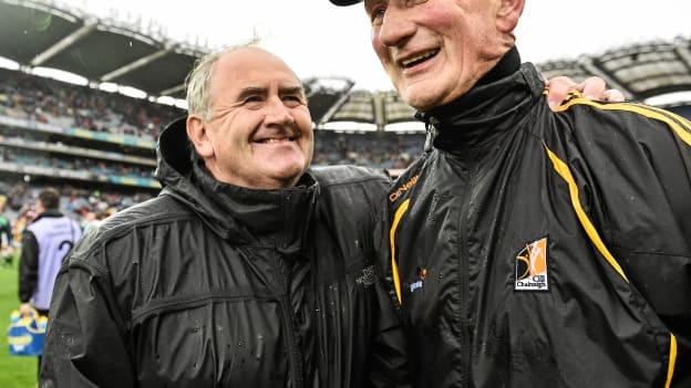 Ned Quinn with Brian Cody following the 2014 All Ireland Semi Final win over Limerick at Croke Park.