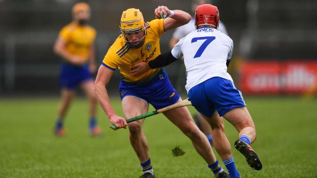 Padraig Kelly, Roscommon, and Conor McKenna, Monaghan, collide during an Allianz Hurling League Division 3A encounter at Dr Hyde Park last month.