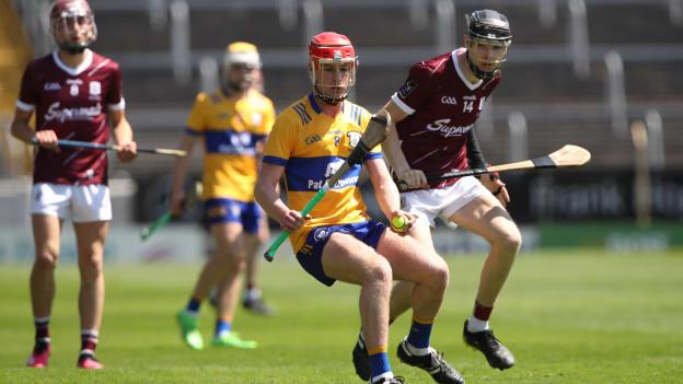 Jack Mescal, Clare, and Jason Rabbitte, Galway, in action during the Electric Ireland Minor Hurling Championship Final at FBD Semple Stadium. Photo by Michael P Ryan/Sportsfile