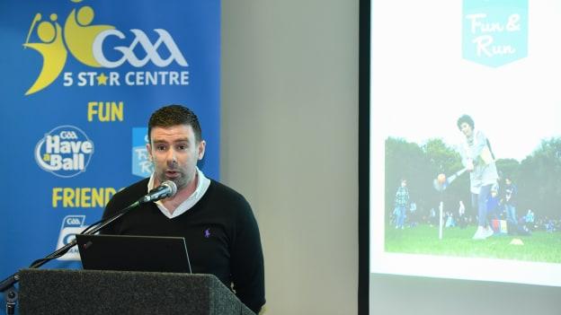 Willie Cleary speaking at the launch of the GAA 5 Star Centre initiative in 2017.