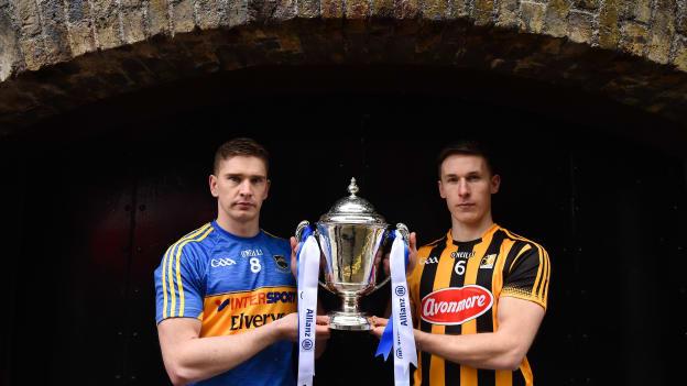 Brendan Maher, Tipperary, and Cillian Buckley, Kilkenny, pictured ahead of the Allianz Hurling League Final.
