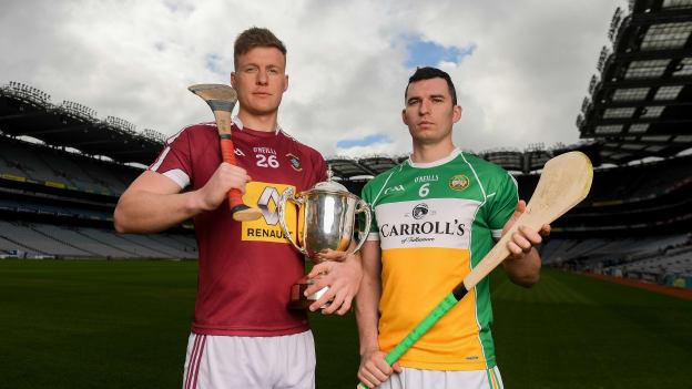 Joe McDonagh Cup hurlers Tommy Doyle of Westmeath and Pat Camon of Offaly in attendance at the official launch of the Joe McDonagh Cup in Croke Park, Dublin.