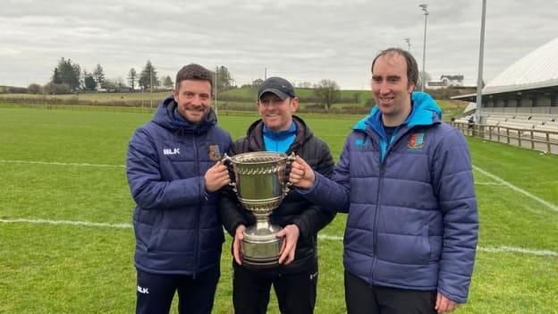 Left to right, Summerhill College senior football team coach Luke Bree with joint-managers Mark Breheny and Joe Neary. 
