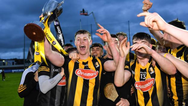 Kilkenny captain Padraig Moylan celebrates with the cup after his side's victory in the oneills.com Leinster GAA Hurling U20 Championship Final match between Wexford and Kilkenny at Netwatch Cullen Park in Carlow. 