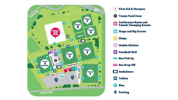 Site Map for the FRS Recruitment GAA World Games in Derry