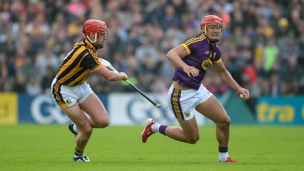 Lee Chin, Wexford, and Cillian Buckley, Kilkenny, in action at Innovate Wexford Park.