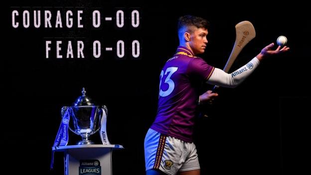 Conor McDonald of Wexford pictured with the Allianz League Division 1 trophy at Croke Park in Dublin. 2020 marks the 28th year of Allianz’ partnership with the GAA as sponsors of the Allianz Leagues.