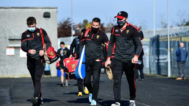 Down players arriving at the Athletic Grounds ahead of last month's Allianz Hurling League Division 2B Final.