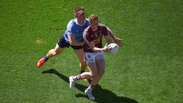 Ray Connellan of Westmeath in action against John Small of Dublin during the Leinster GAA Football Senior Championship Final match between Dublin and Westmeath at Croke Park in Dubin. 