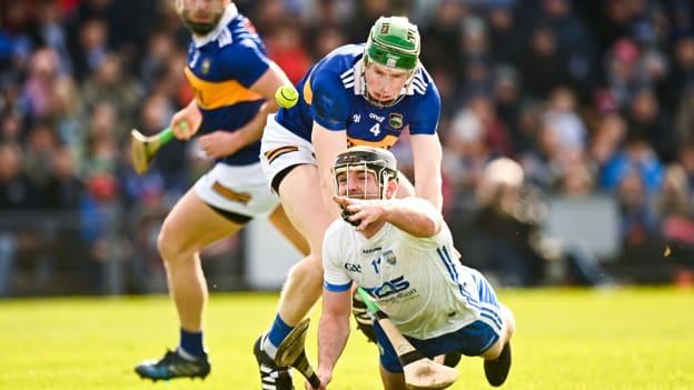 Patrick Curran of Waterford in action against Brian McGrath of Tipperary during the Allianz Hurling League Division 1 Group B match between Waterford and Tipperary at Walsh Park in Waterford. 