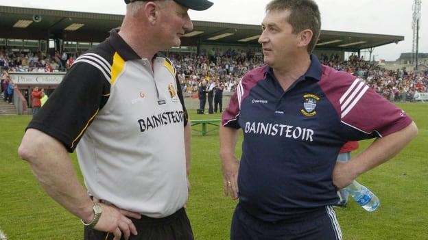 Brian Cody and Séamus Qualter following a Leinster Championship game at TEG Cusack Park in 2006.