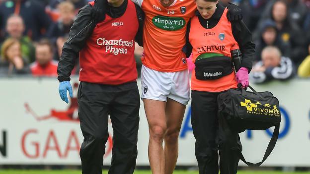 Armagh's Stephen Sheridan suffered a knee injury in the Ulster SFC against Down.